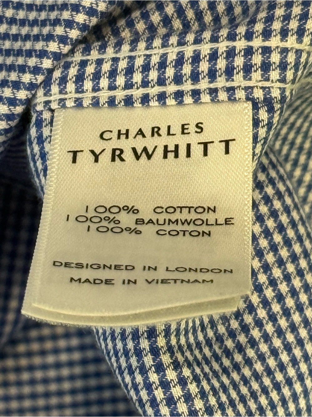 Charles Tyrwhitt Blue French Cuff Slim Fit Dress Shirt - Picture 9 of 10